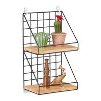 WANDREGAL - Schwarz, Holzwerkstoff/Metall (25/41/26cm) - Relaxdays