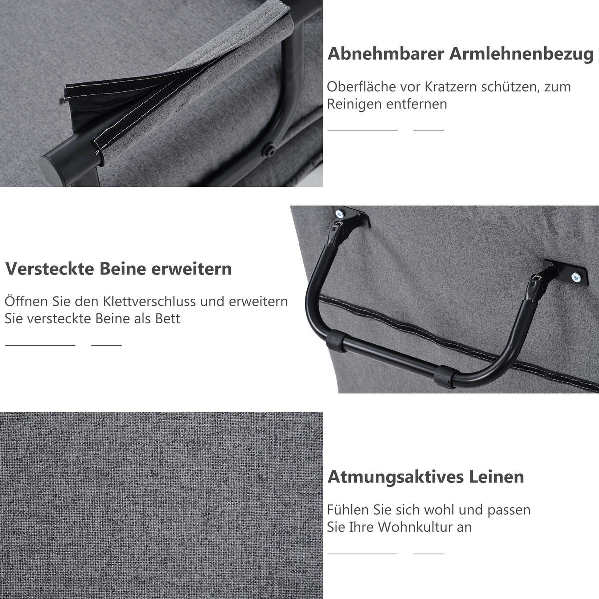 SCHLAFSESSEL grau - Grau, Metall (60/88/66cm) - Urban Meuble