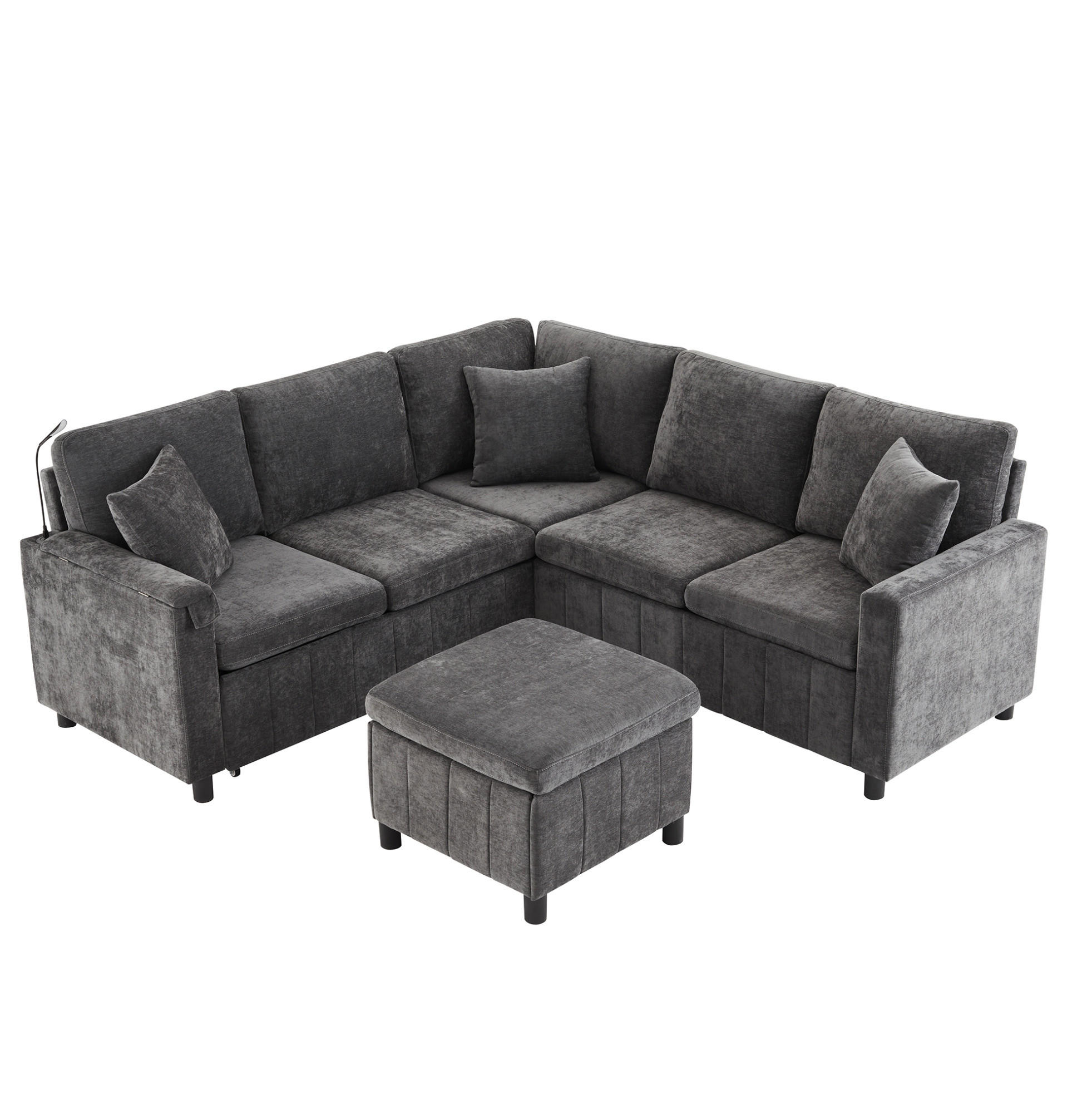 Redom Ecksofa Grau 205x205 cm