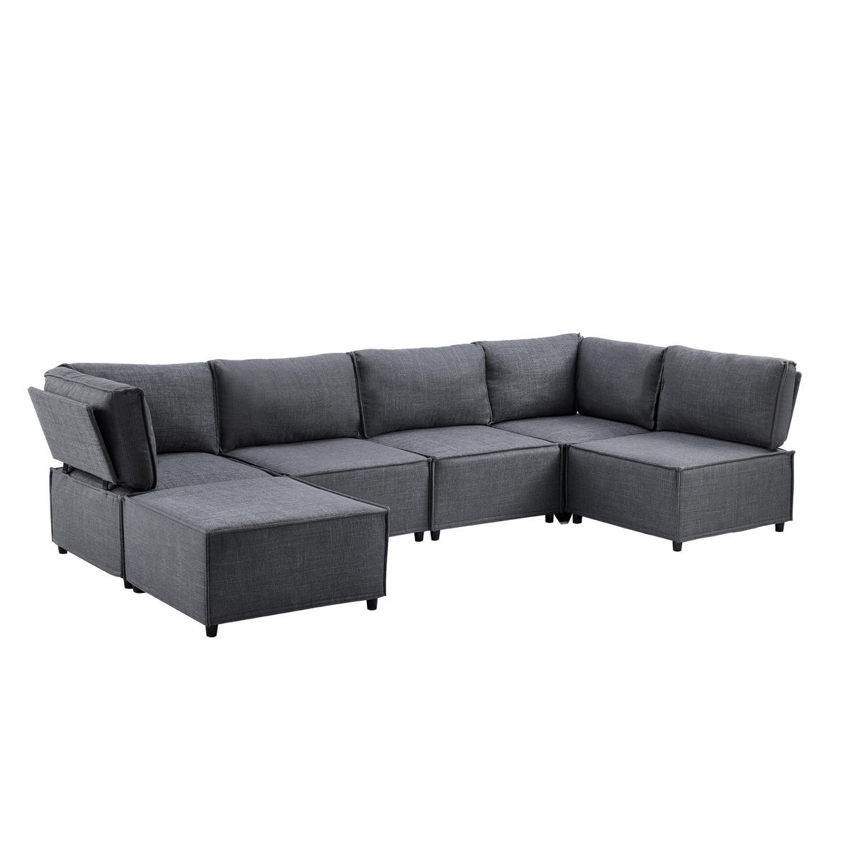 WOHNLANDSCHAFT DE-35016 flexibel kombinierbar Dunkelgrau - Dunkelgrau, Holzwerkstoff (152/77/308cm) - ComfortXL