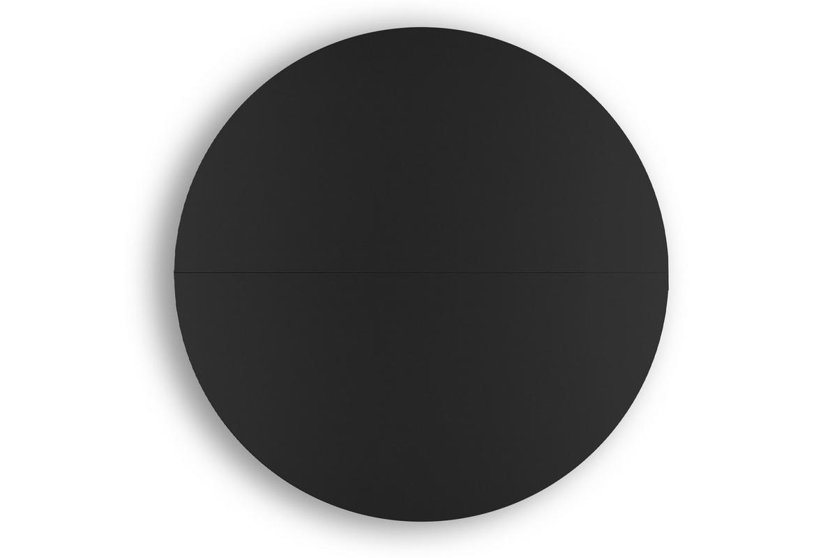ESSTISCH INDAGA Ausziehbar 100-140cm Rund, mattes Schwarz - Schwarz Hochglanz/Schwarz, Holz (100/140/75cm) - KONSIMO®