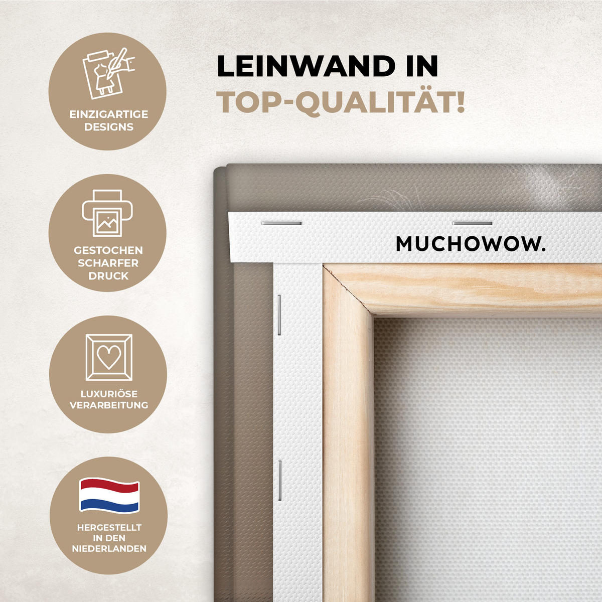 LEINWANDBILD Pampasgras - Federn - Pastell - Weiß Wanddeko 90x60 cm - Naturfarben, Textil (90/60cm) - MuchoWow