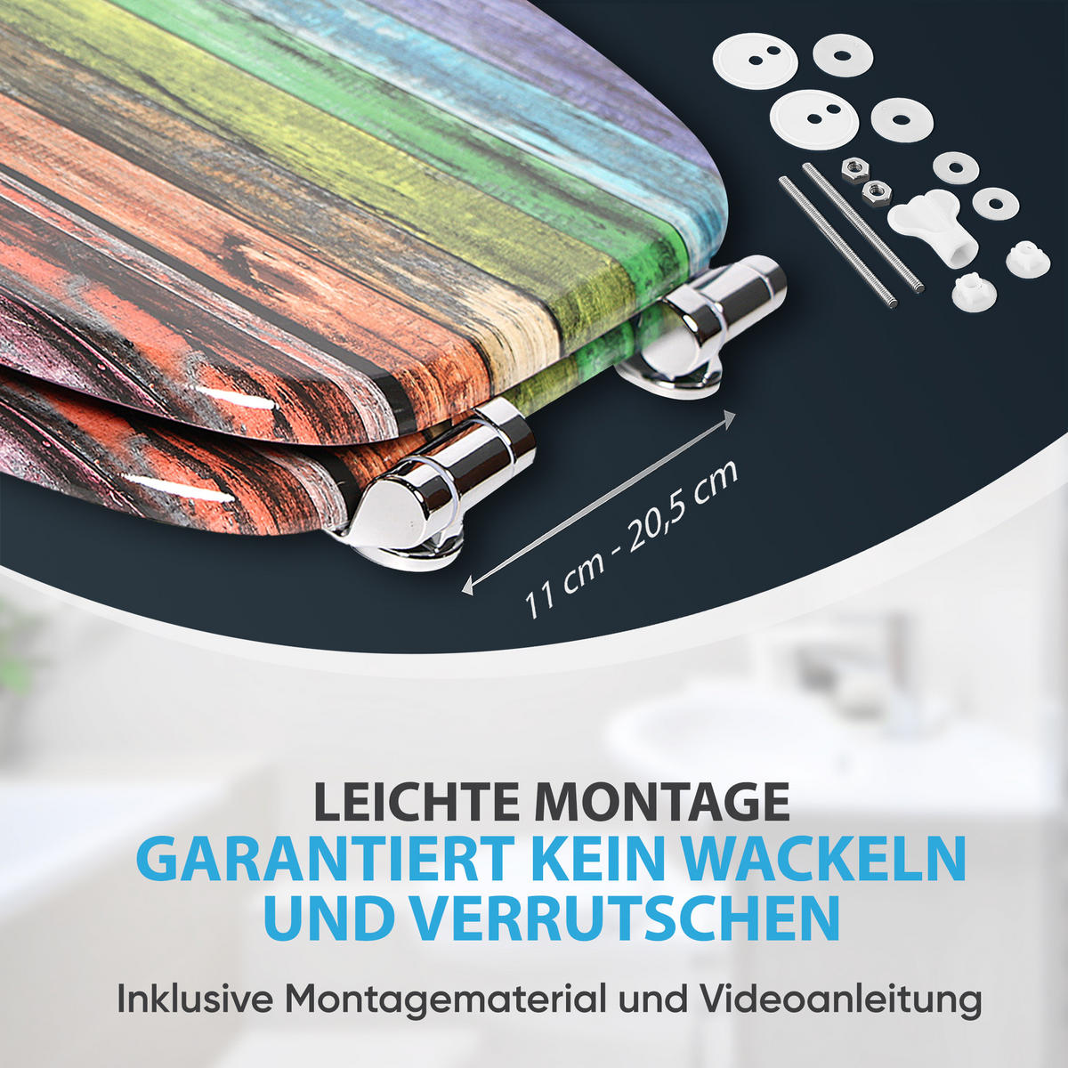 WC-SITZ mit Absenkautomatik Rainbow - Multicolor, Holzwerkstoff (38/6/47cm) - Sanilo