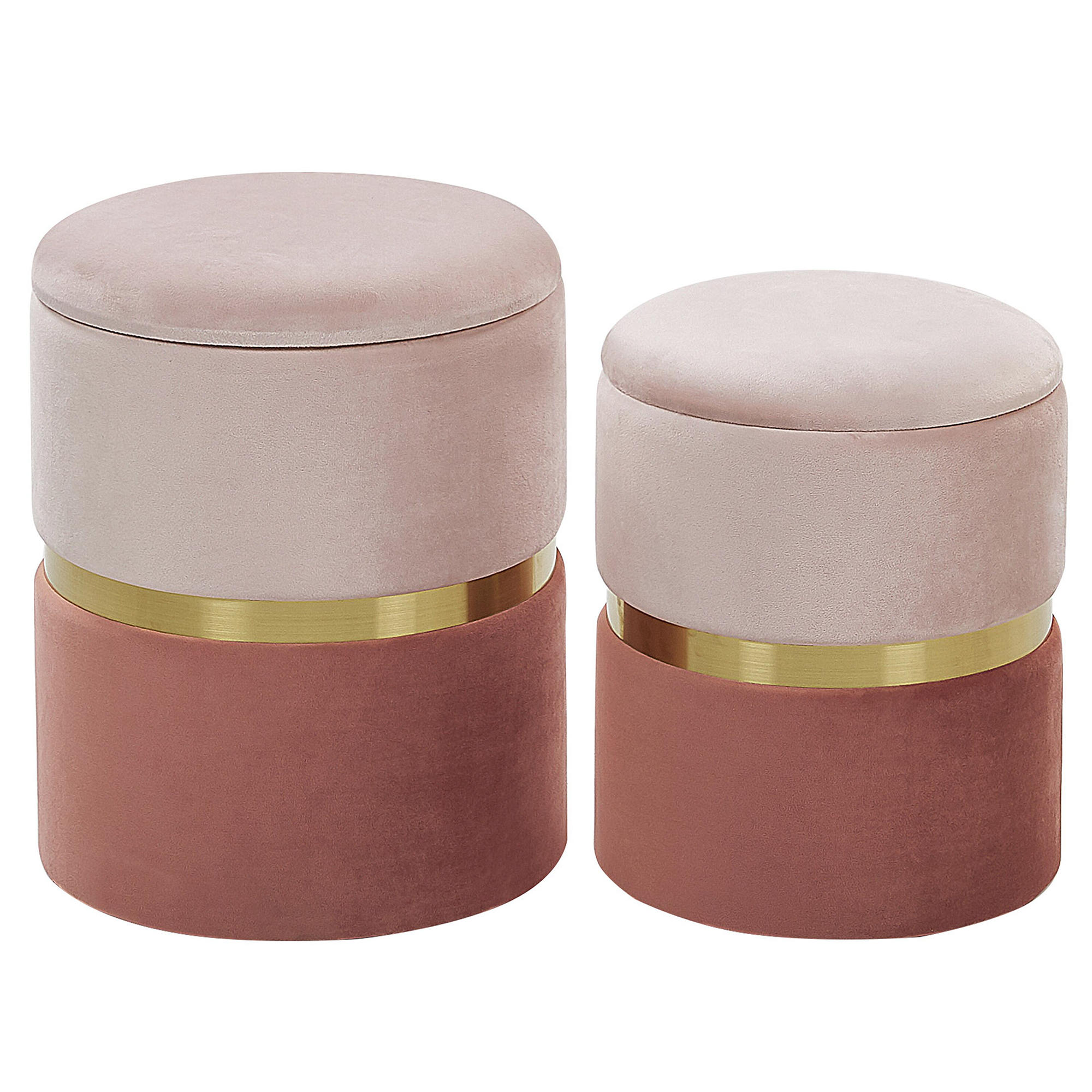 POUF Wichita 36/31/36/31/44/39 cm - Pink, Textil (31/39/31cm) - Beliani