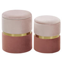 POUF Wichita 36/31/36/31/44/39 cm - Pink, Textil (31/39/31cm) - Beliani