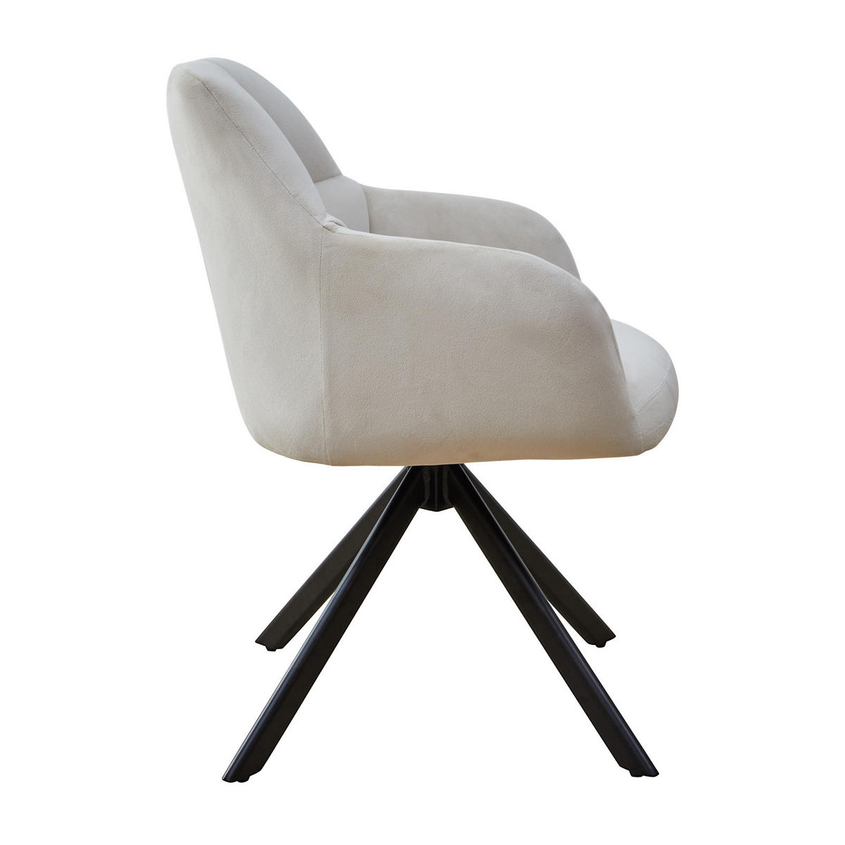 ESSZIMMERSTUHL SORA Samt Creme - Creme/Schwarz, Textil/Metall (55/83/51cm) - SVITA