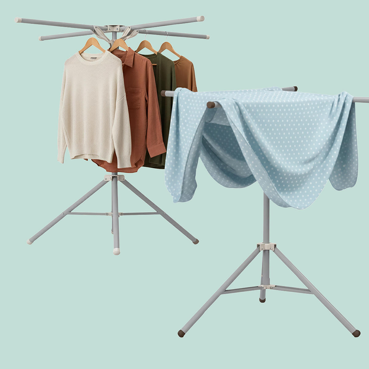 SUŠÁK - šedá, kov/plast (125/180/125cm) - Relaxdays