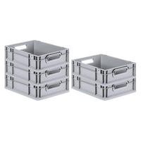 EUROBOX 5x Nextgen Economy Griffe Offen 12x30x40cm 11 Liter - Grau, Kunststoff (30/12/40cm) - PROREGAL