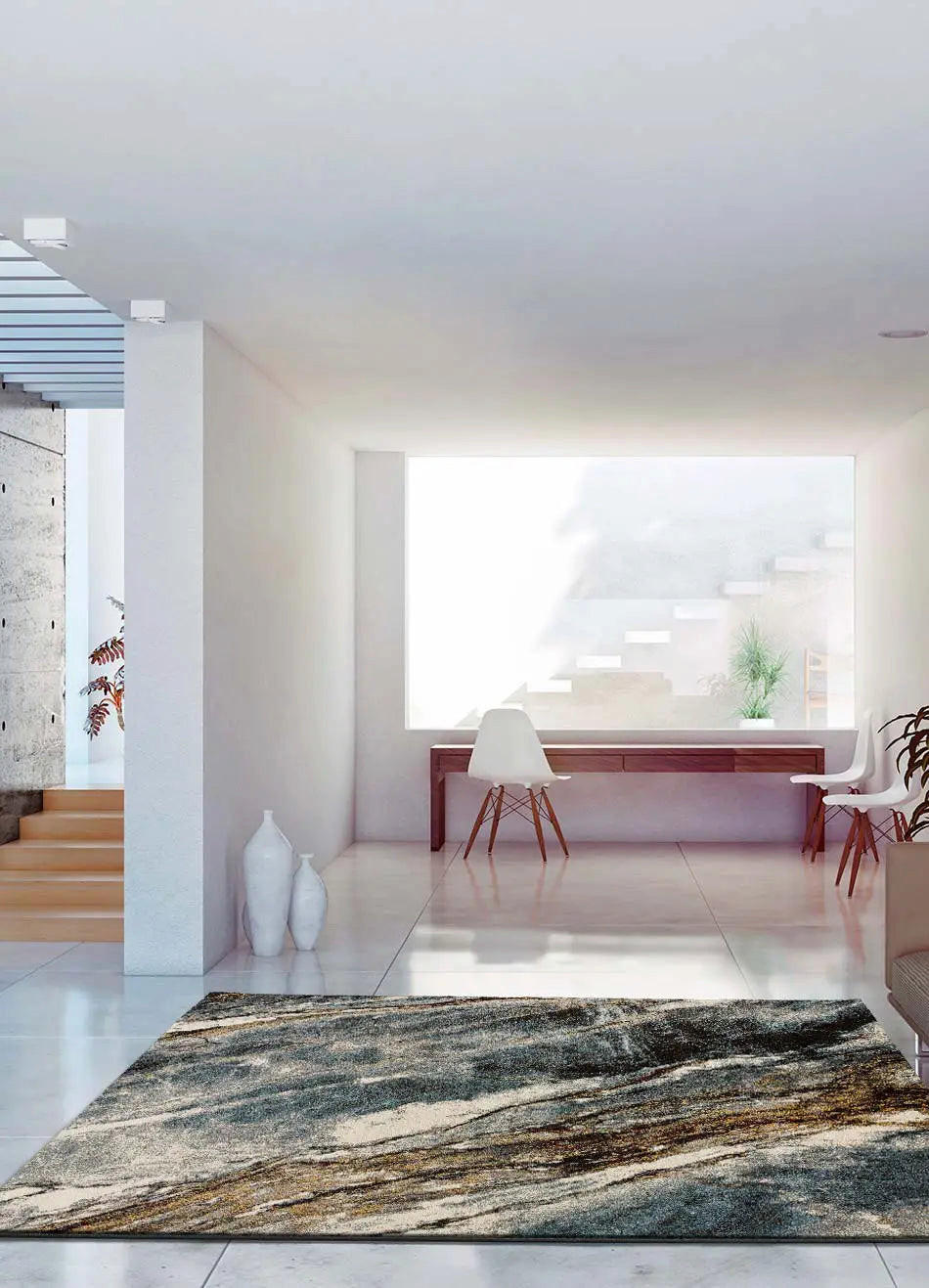 WEBTEPPICH Grau Marmol Madera 160/230 cm - Grau, Naturmaterialien/Textil (160/230cm) - Atticgo