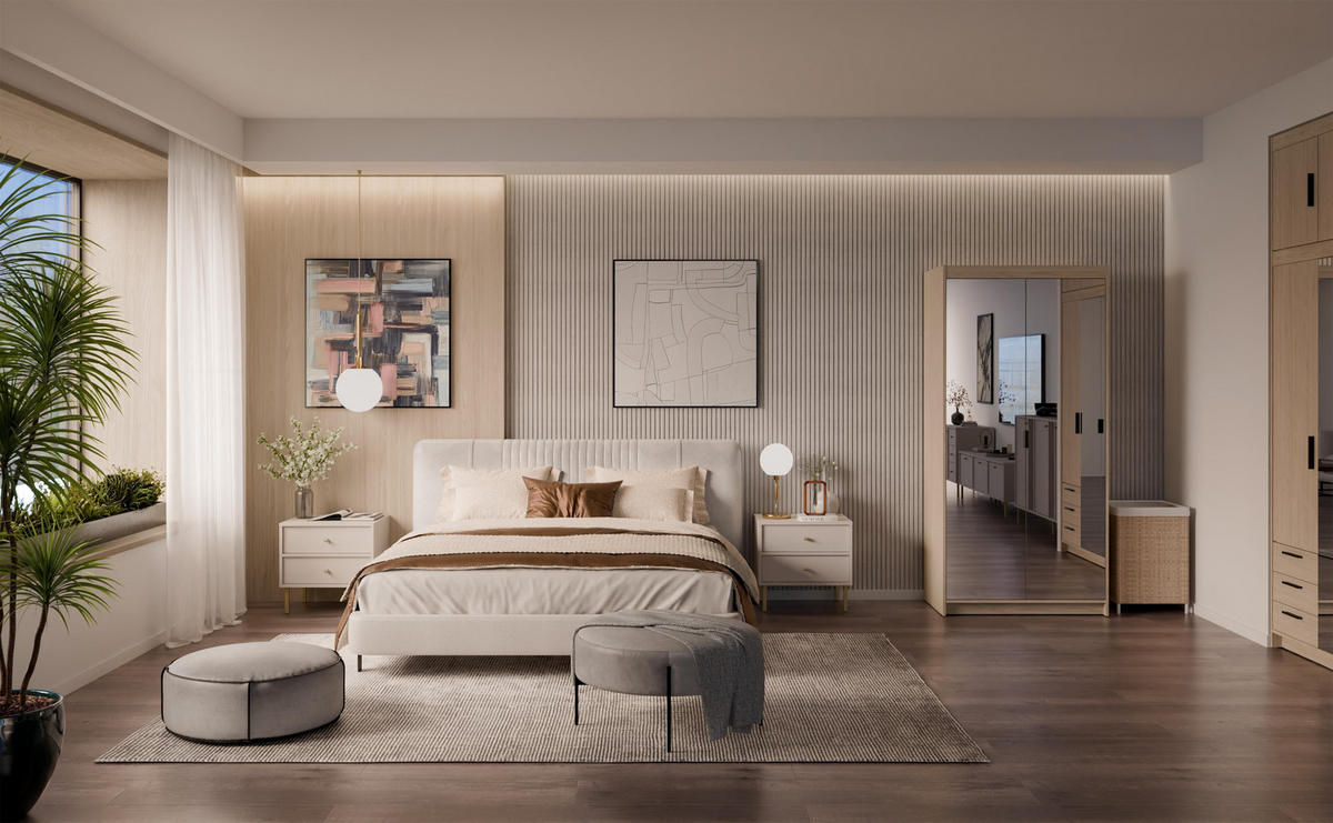 KLEIDERSCHRANK Storicos Geölte Eiche 89,7/190,5/53 cm - 2T Modern mit Spiegel - Eichefarben, Holzwerkstoff/Kunststoff (89.7/190.5/53cm) - AX Living