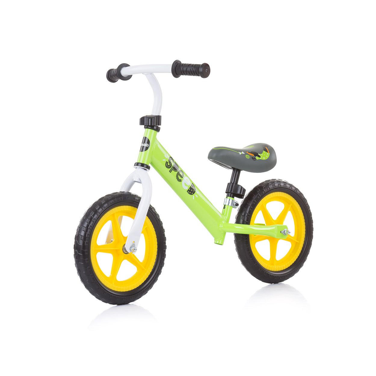 LAUFRAD Speed grün 12 Zoll, Gummigriff, Lenkstange Sitz höhenverstellbar - Grün, Metall (77/40/59cm) - Chipolino