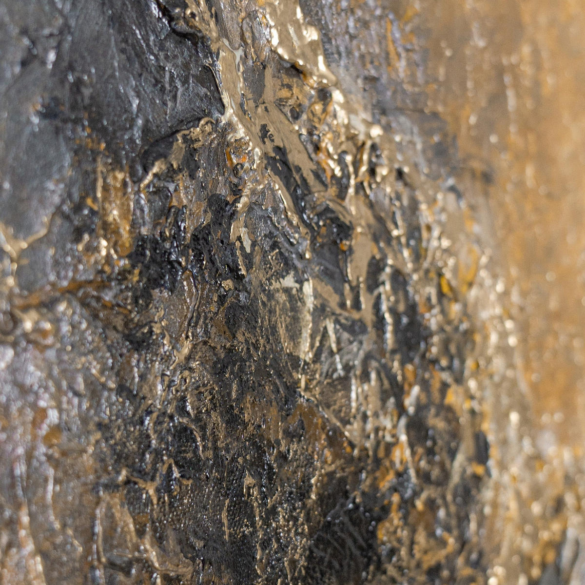 GEMÄLDE Goldener Strom Schattenfugenrahmen Grau 70x50 cm - Grau, Holz (70/50cm) - YS-art gallery
