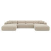 WOHNLANDSCHAFT Texturierter Samt Beige 356cm - Beige, Textil (356/73/166cm) - Sia Home