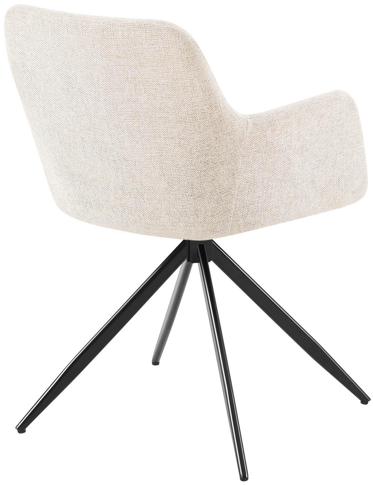 ARMLEHNENSTUHL Stoff creme - Creme/Schwarz, Textil/Metall (56/81/62cm) - CLP