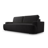 BETTSOFA SOLO Schwarz Bucle-Stoff mit Schlaffunktion - Schwarz, Textil (110/94/248cm) - MASSENO