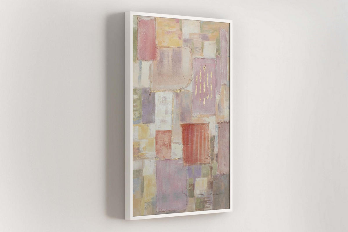 ACRYLBILD HANDGEMALT 83/123 cm - Pink/Beige, Textil (83/123cm) - KUNSTLOFT