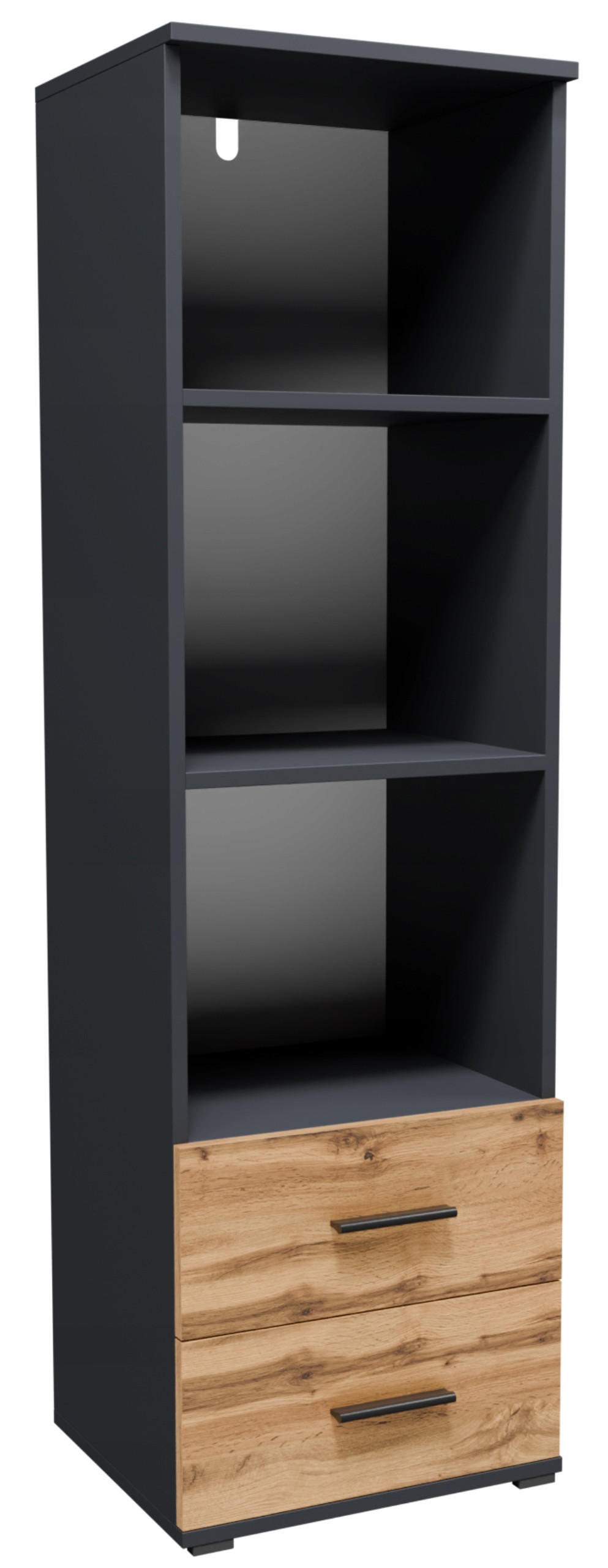 BÜCHERREGAL CR3-ST1 Graphit-Wotan Eiche 40/34/130 cm - Eiche Wotan/Graphitfarben, Holzwerkstoff (40/130/34cm)
