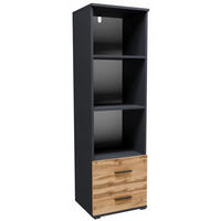 BÜCHERREGAL CR3-ST1 Graphit-Wotan Eiche 40/34/130 cm - Eiche Wotan/Graphitfarben, Holzwerkstoff (40/130/34cm)