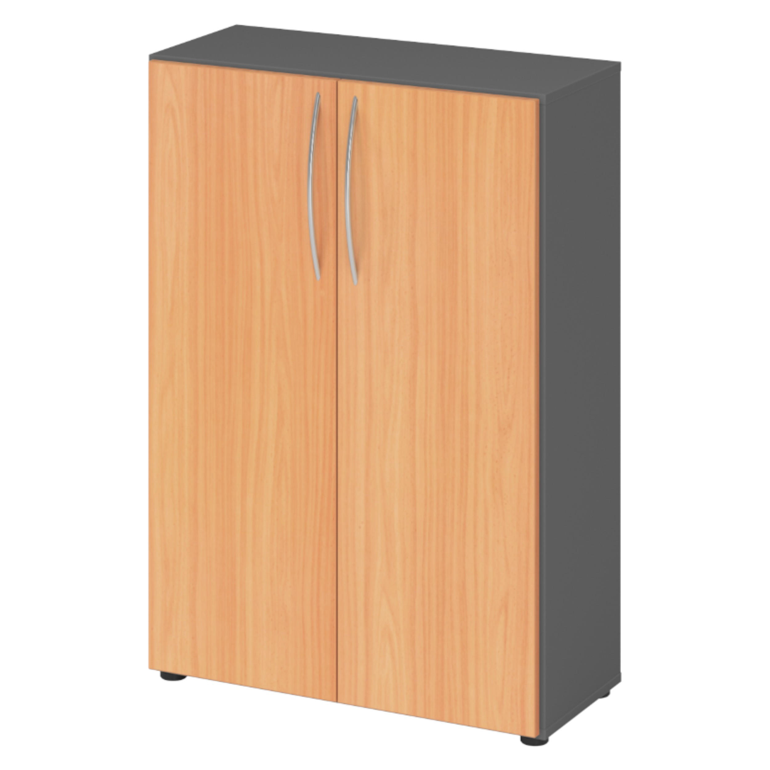 AKTENSCHRANK - 3 Ordnerhöhen 35/80/114,4 cm in Graphitfarben/Buchefarben - Buchefarben/Graphitfarben, Holzwerkstoff (80/114.4/35cm) - bümö