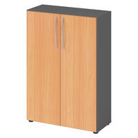 AKTENSCHRANK - 3 Ordnerhöhen 35/80/114,4 cm in Graphitfarben/Buchefarben - Buchefarben/Graphitfarben, Holzwerkstoff (80/114.4/35cm) - bümö