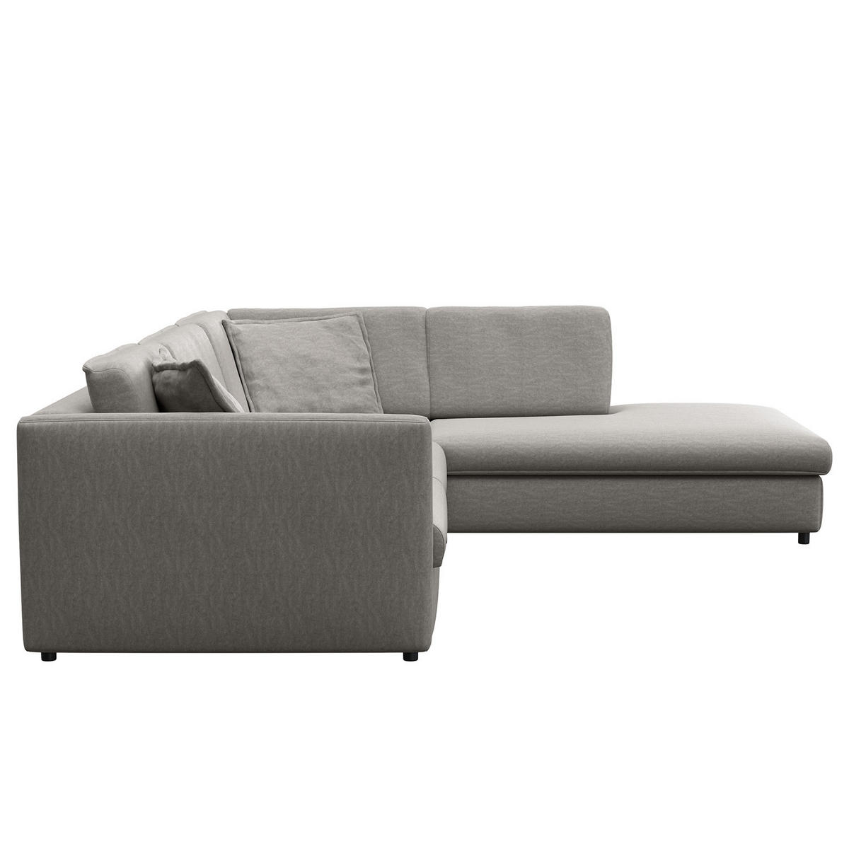 ECKSOFA mit Ottomane - Schwarz/Grau, Kunststoff/Textil (328/272cm) - home24