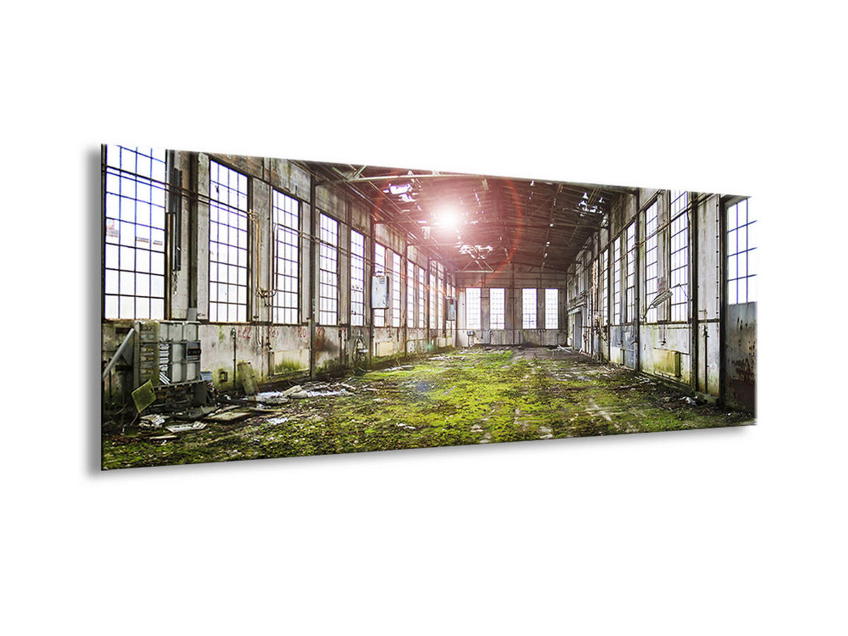 GLASBILD 80x30 cm Lost Place Architektur - Gelb, Glas (80/30cm) - artissimo