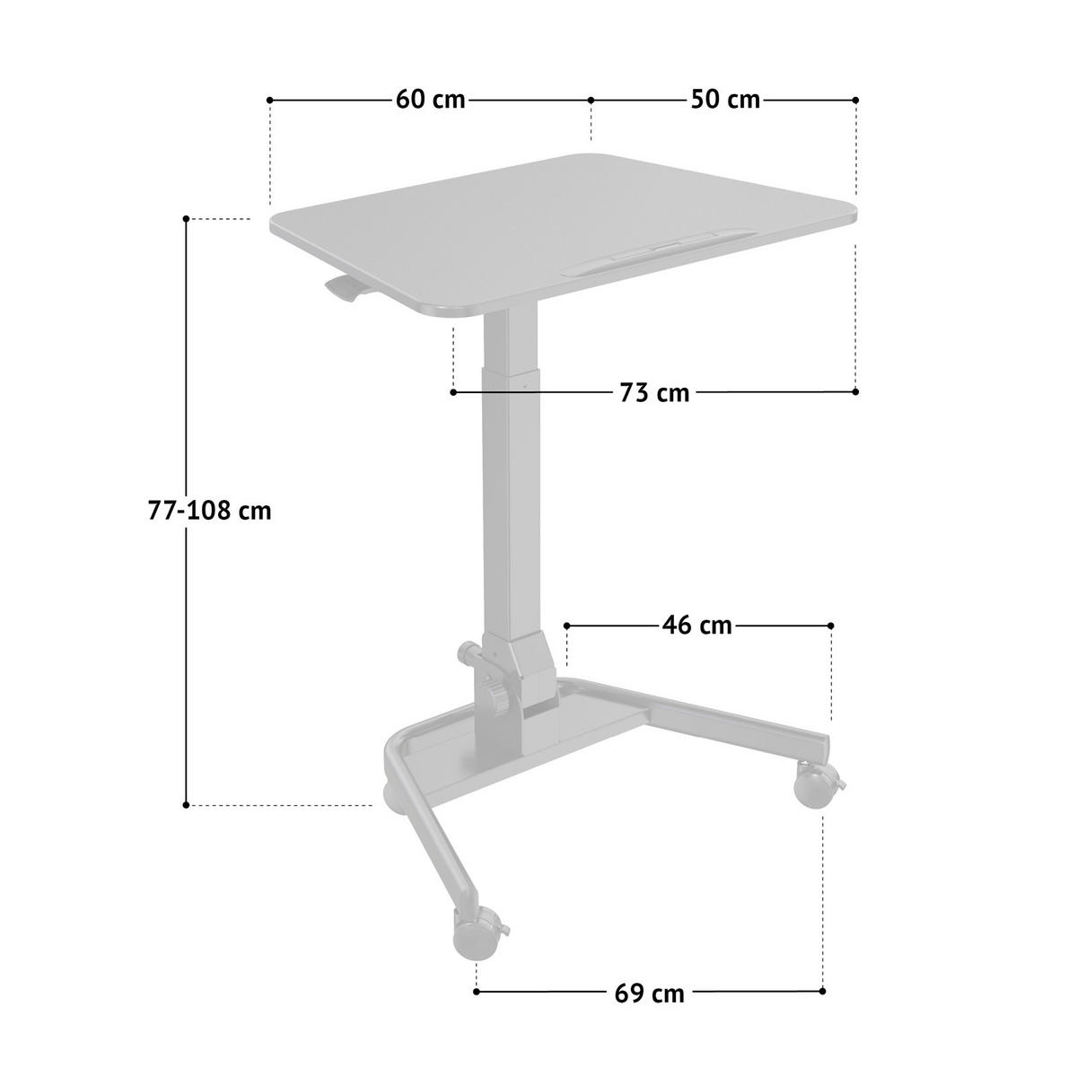 LAPOTPTISCH Jeju Weiß - Weiß, Metall (50/73/108cm) - SVITA