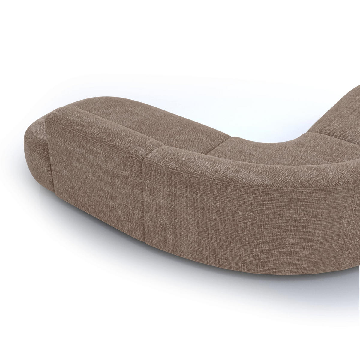 ECKSOFA WONDER Geprägter Samt Taupe 90cm - Taupe, Textil (90/250cm) - Premium Interiors