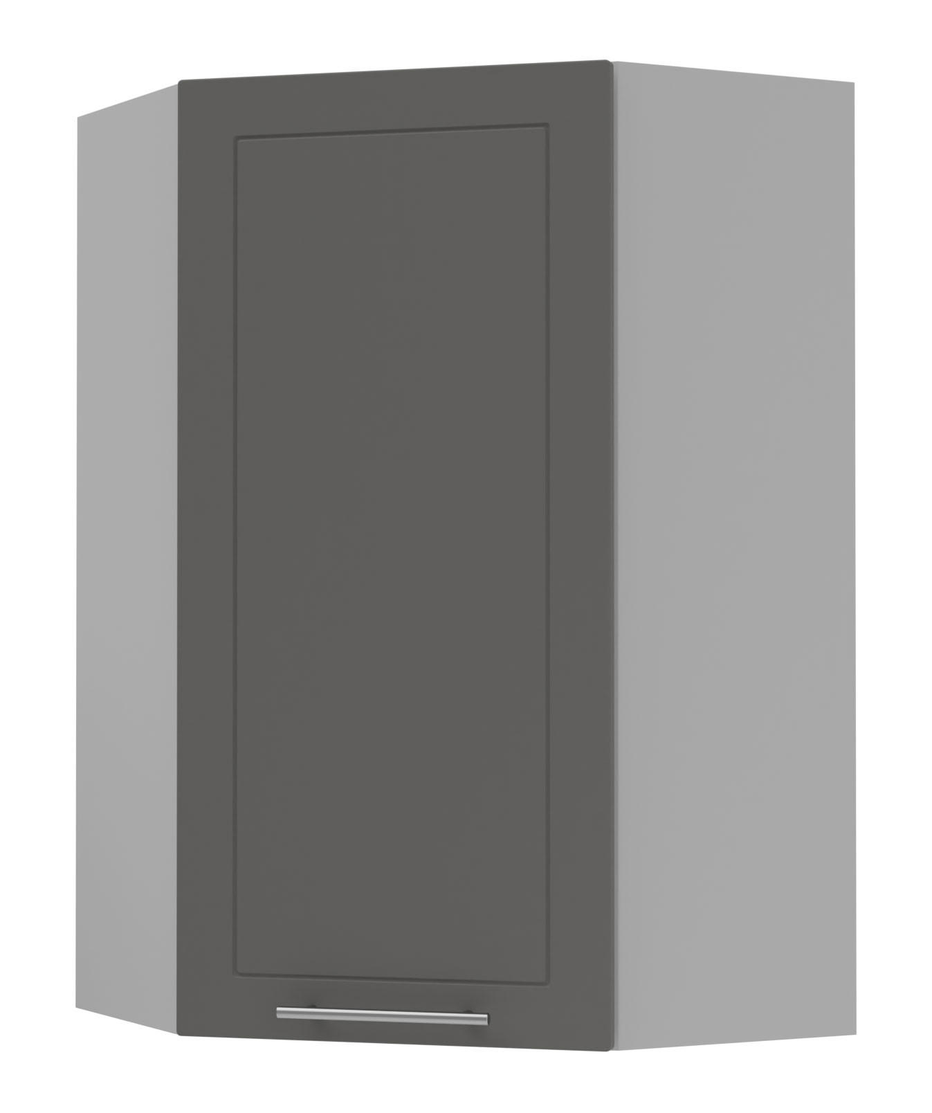 KÜCHENHÄNGESCHRANK Kvantum W4/10/60 Graphit Matt / Grau Matt 60 / 60 / 96cm - Graphitfarben/Grau, Holz/Holzwerkstoff (60/96/60cm) - Feldmann-Wohnen