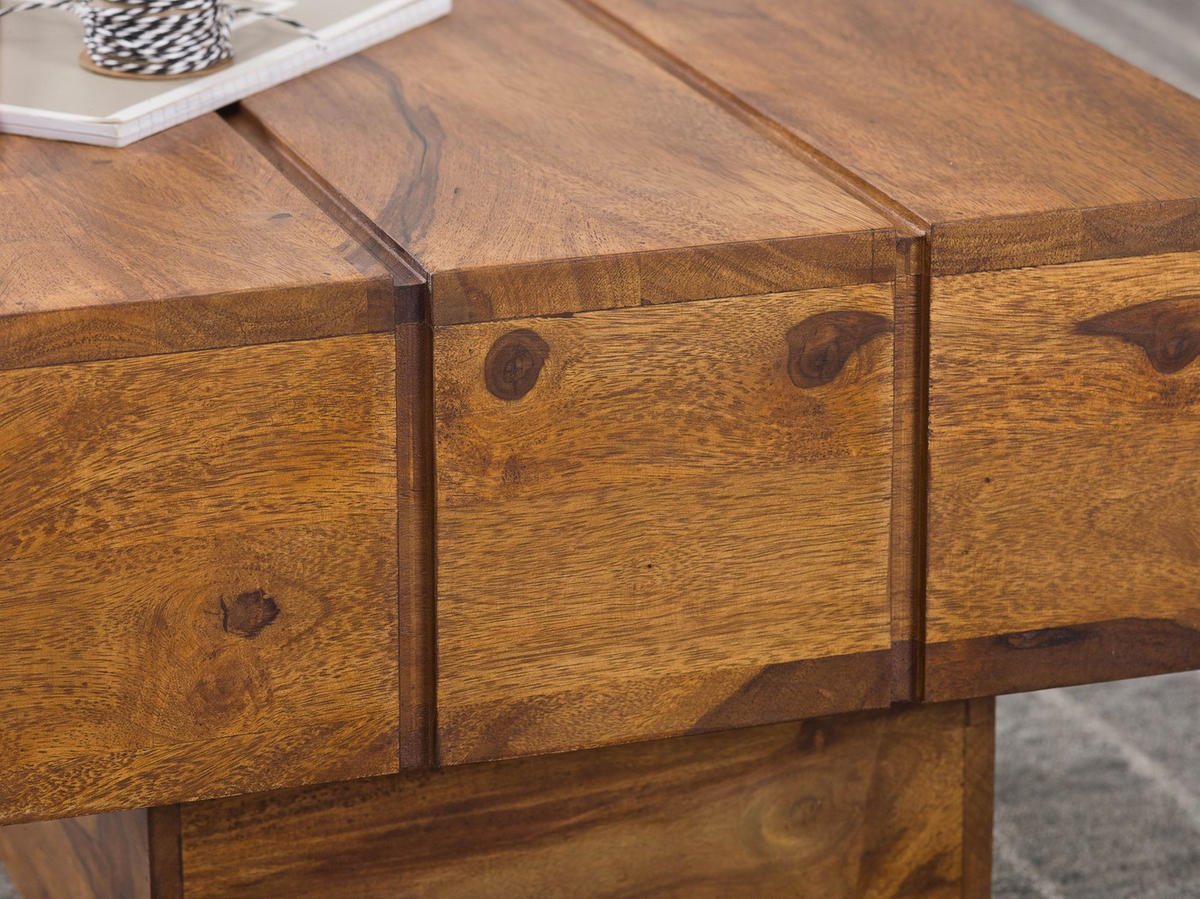 BEISTELLTISCH aus Massivholz, handgefertigt, Unikat, Braun 44x44x30 cm - Braun, Holz (44/44/30cm) - KADIMA DESIGN