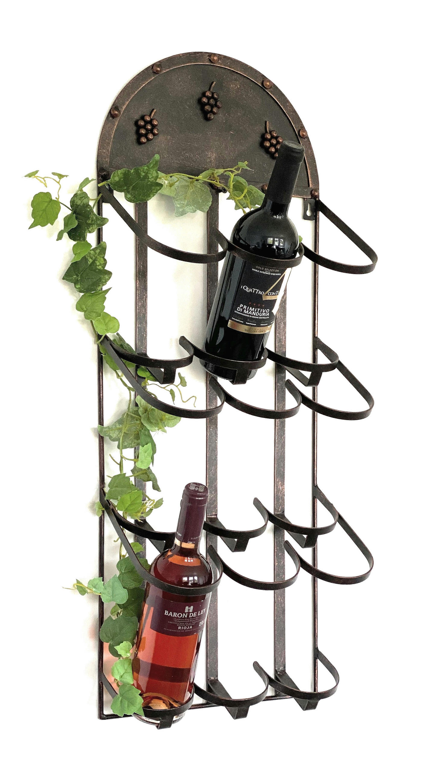 WEINREGAL FÜR 9 Flaschen Wand Metall Bronze 96192 - Bronzefarben, Metall (31/84/17cm) - DanDiBo