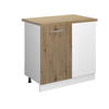ECKUNTERSCHRANK R-Line Artisan-Eiche 86 cm, AP Eiche - Weiß/Eiche Artisan, Holzwerkstoff (86/81.6/60cm) - Vicco