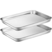 BACKBLECH 2er Set Edelstahl 25.4 x 20.3 x 2.5 cm - Silberfarben, Metall (20.3/2.5/25.4cm)