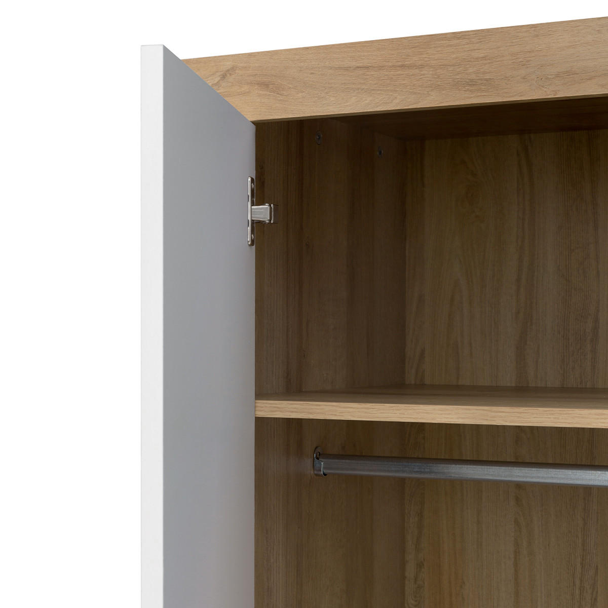 SKŘÍŇ 2DVEŘOVÁ Nora Bílá a dřevo - bílá, kompozitní dřevo (90/192/51.5cm) - Petits-meubles