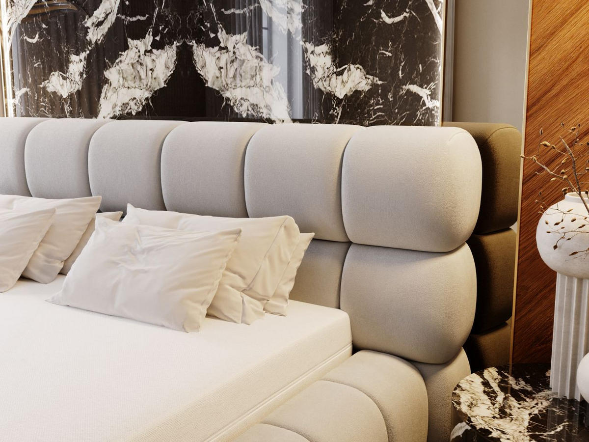 POLSTERBETT Mellow 140x200 Hellgrau - Hellgrau, Textil (140/200cm) - Graingold