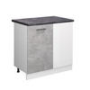ECKUNTERSCHRANK R-Line Beton 86 cm, AP Anthrazit - Schieferfarben/Weiß, Holzwerkstoff (86/81.6/60cm) - Vicco