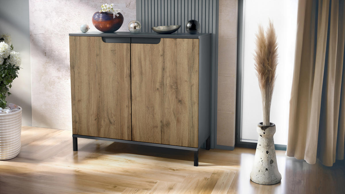KOMMODE Sylt Eiche Wotan - Eiche Wotan, Holzwerkstoff (92.5/83.5/35cm) - Vladon