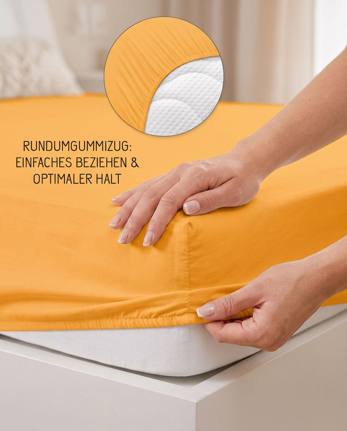 SPANNBETTTUCH Basic Jersey safran, 140x200 cm - 160x200 cm - Gelb, Textil (160/200cm) - biberna