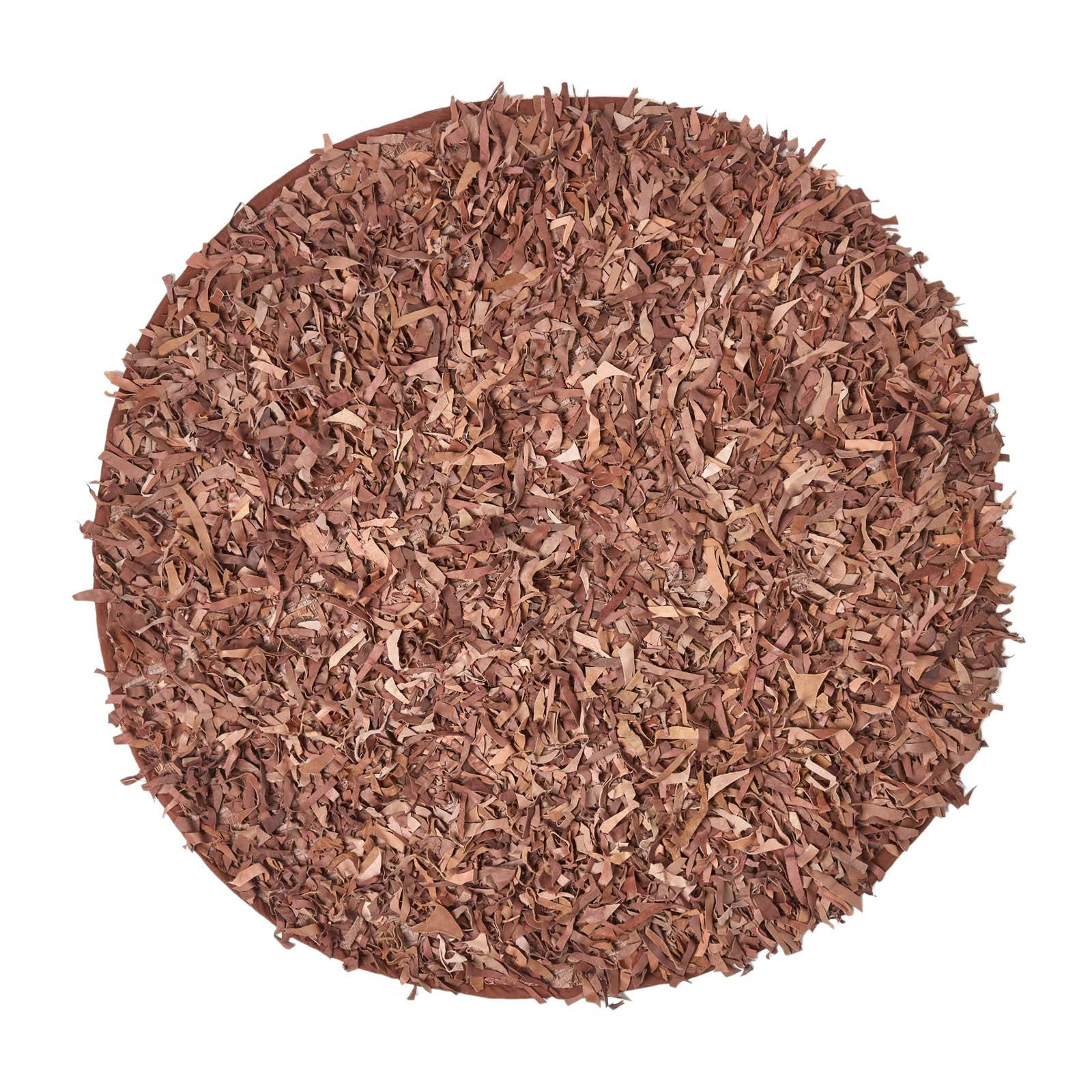 SHAGGY-TEPPICH Dallas rund 150 cm - Cognac, Leder (150/150cm) - Homescapes