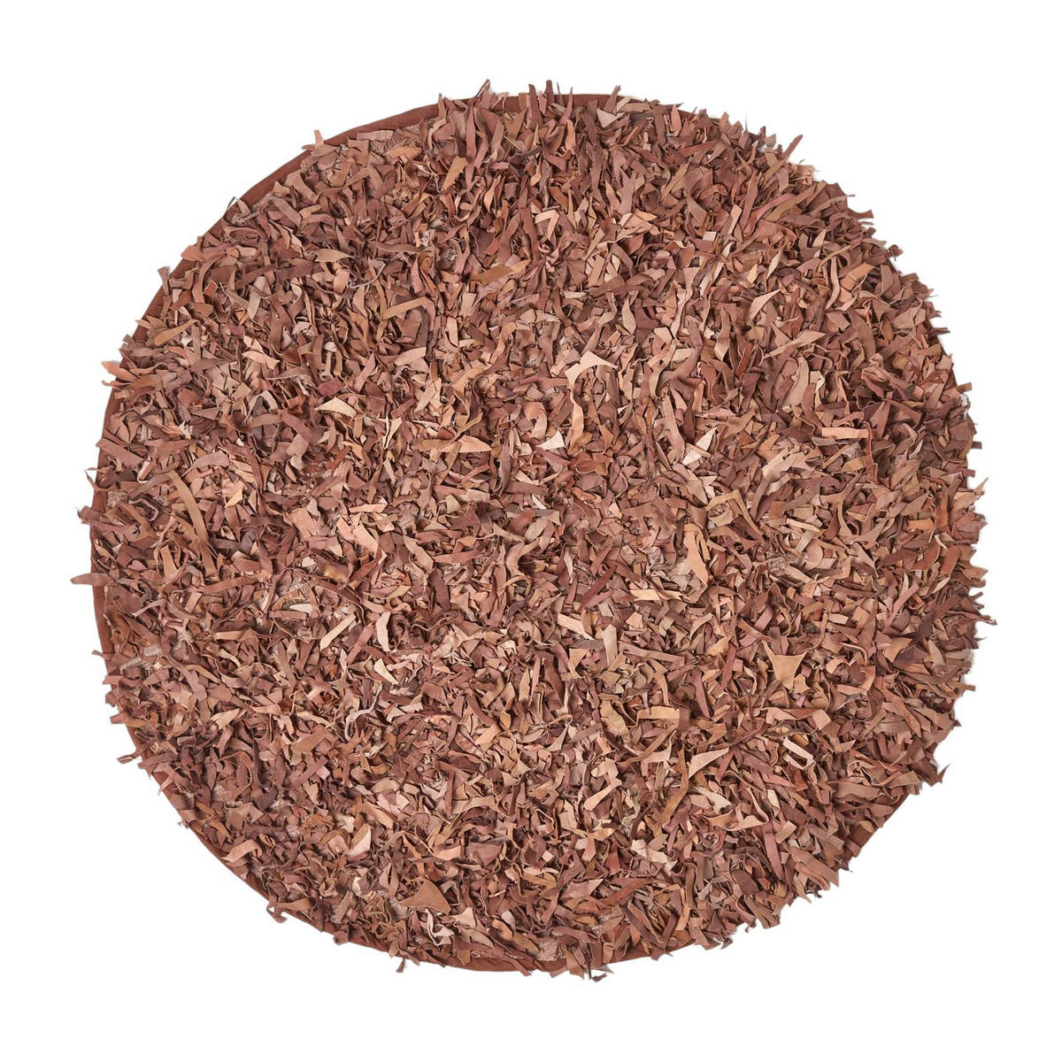 SHAGGY-TEPPICH Dallas rund 150 cm - Cognac, Leder (150/150cm) - Homescapes