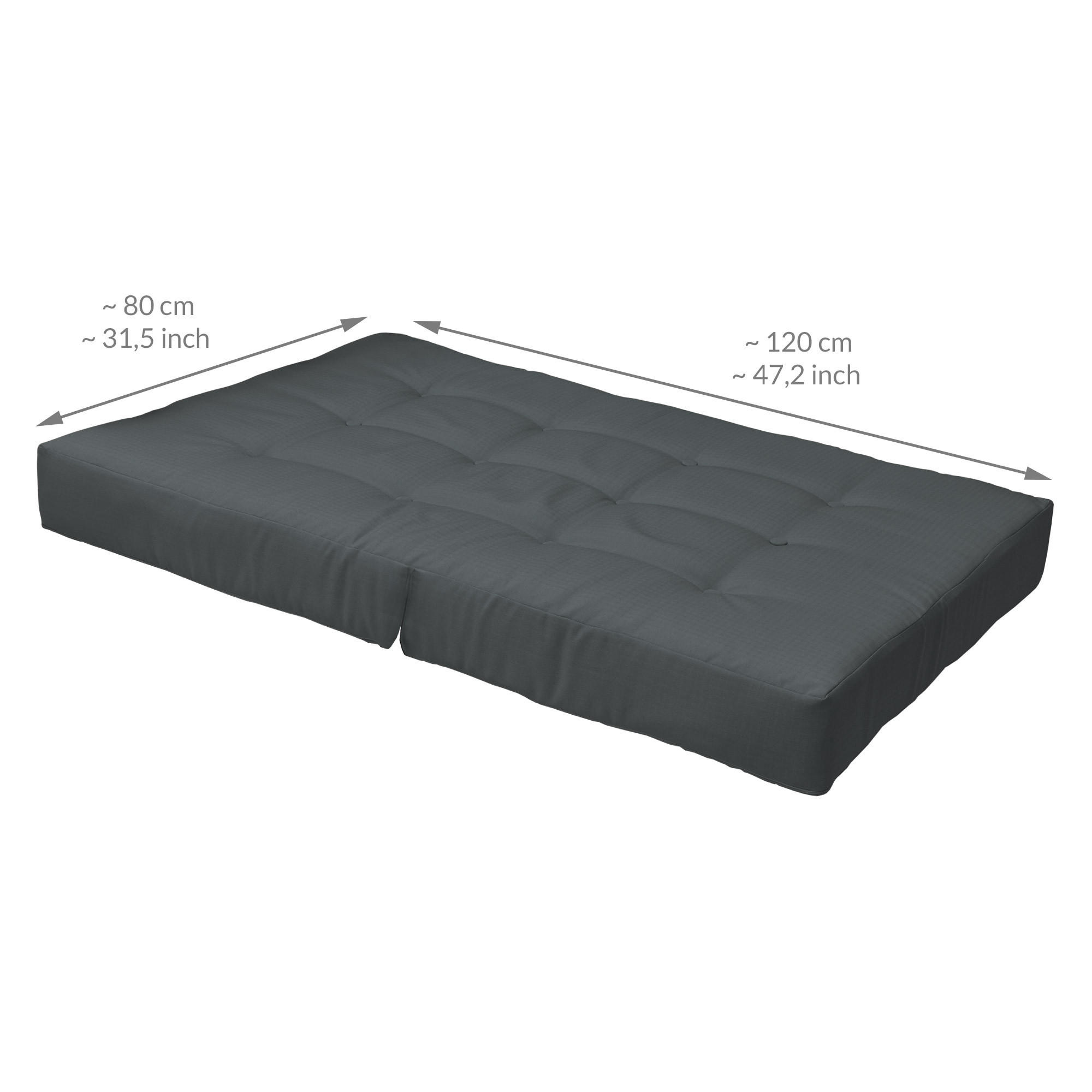 PALETTENKISSEN Eco Elements Sitz + Rücken Graphitgrau (2tlg) - Graphitfarben, Textil (80/15/120cm) - Beautissu 
