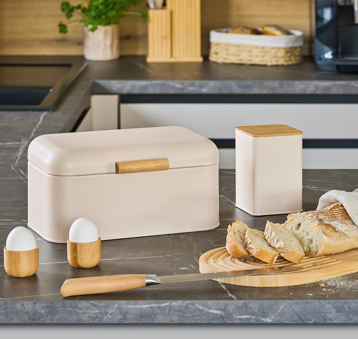 BROTKASTEN aus Metall 30,5/20,5/15,2 cm - Beige, Naturmaterialien (20.5/15.2/30.5cm) - ZELLER