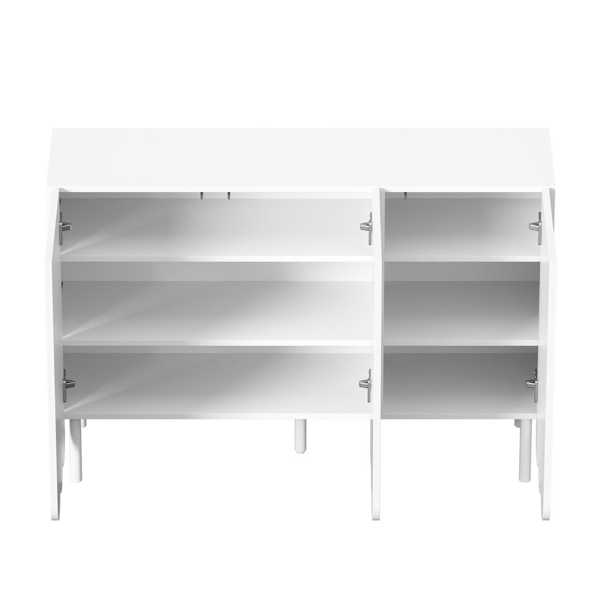 SIDEBOARD 120/35/80 cm in Weiß mit 2 Türen & verstellbaren Böden - Weiß, Holzwerkstoff (120/80/35cm) - BEAOK