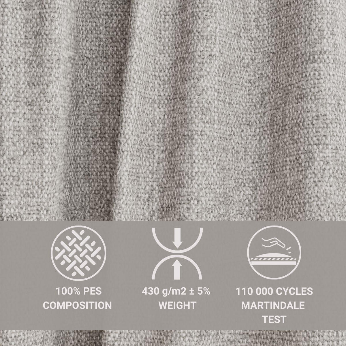 ROZKLÁDACÍ POHOVKA Milos, textil, šedobéžový - šedá/černá, dřevo/kompozitní dřevo (255/70/105cm) - Maison de Reve