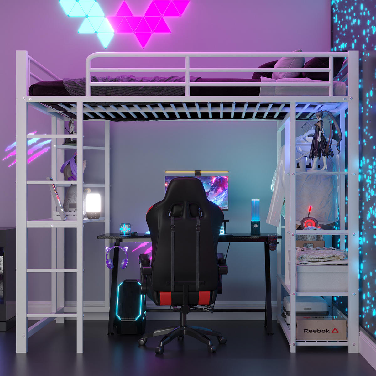 HOCHBETT 90x200 cm Tisch weiß - Weiß, Metall (90/200cm) - LEBENLANG