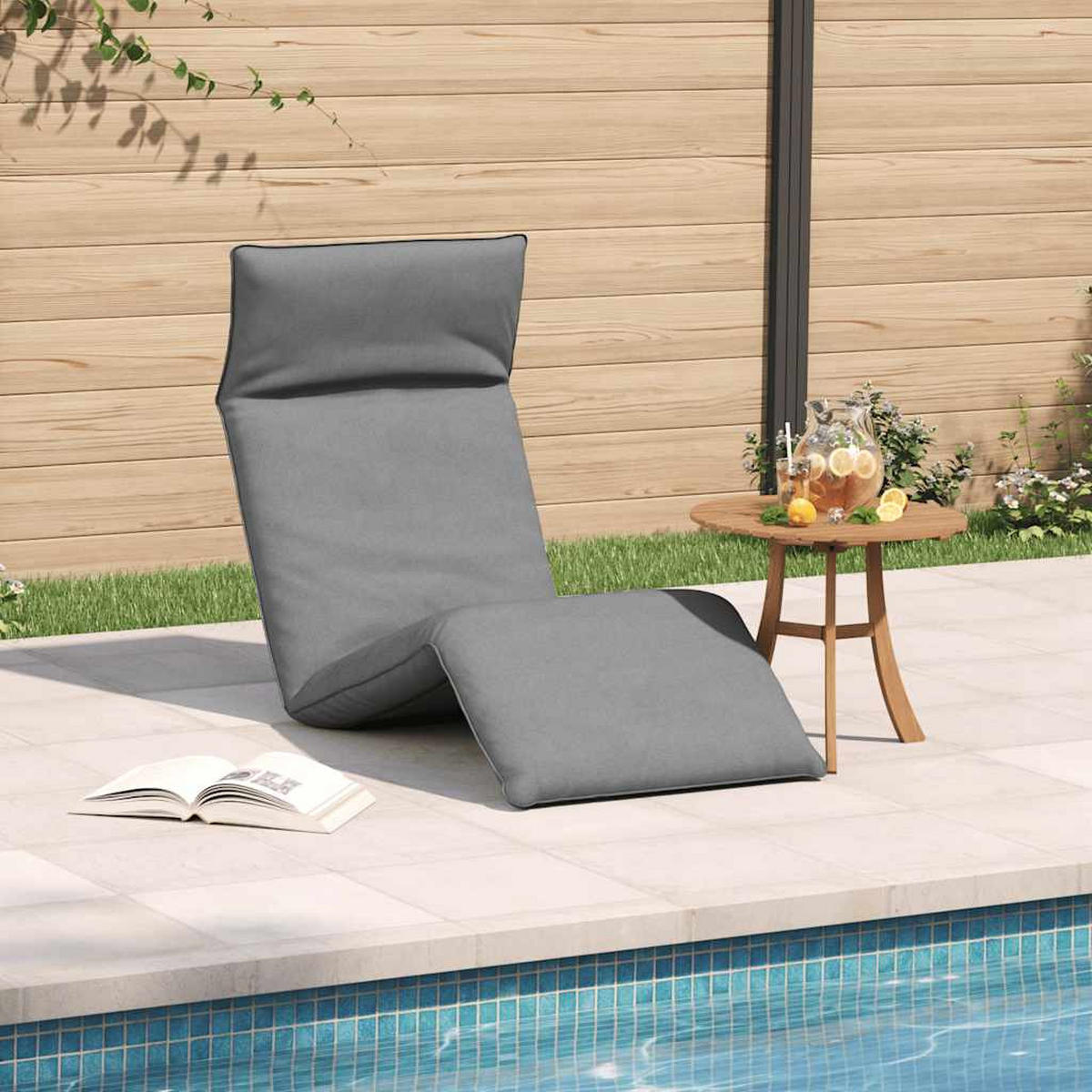 SONNENLIEGE Klappbar Grau 175/54/8.5 Cm Oxford-Gewebe - Grau, Textil (175/8.5/54cm) - vidaXL