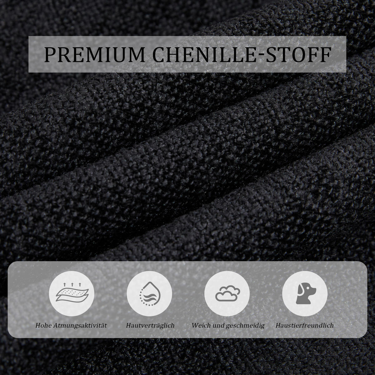 SCHLAFSOFA 2-Sitzer Chenille mit 3-fach verstellbarer Rückenlehne und USB-Anschluss Schwarz 173/78/78 cm - Schwarz, Textil (78/78/173cm)