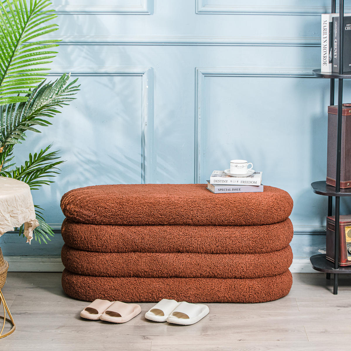 SITZBANK Wolle Terracotta - Terra cotta, Textil (100/45/40cm) - Nordlys