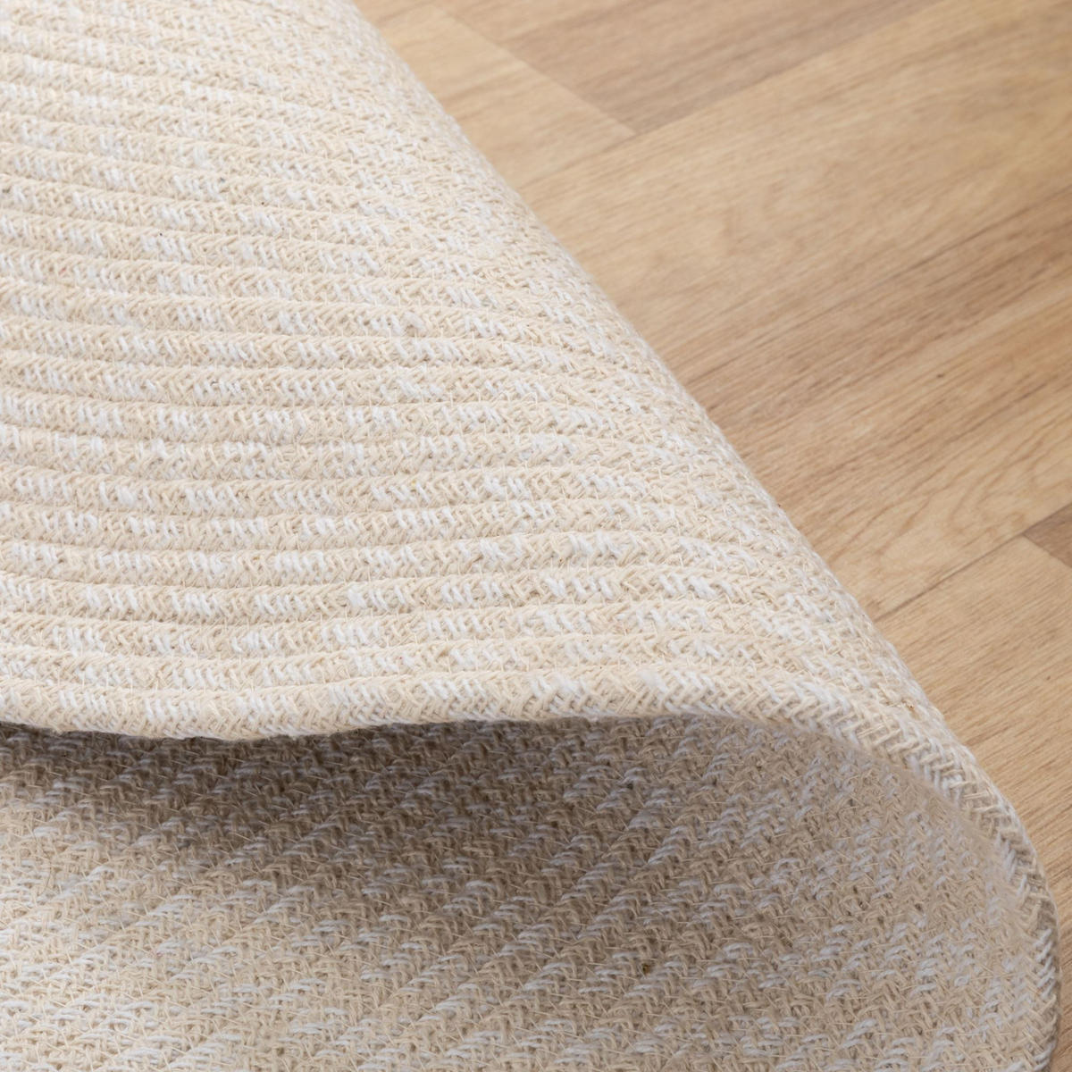 HANDWEBTEPPICH 150/150 cm Bali Plain - Creme, Naturmaterialien (150/150cm) - Steffensmeier