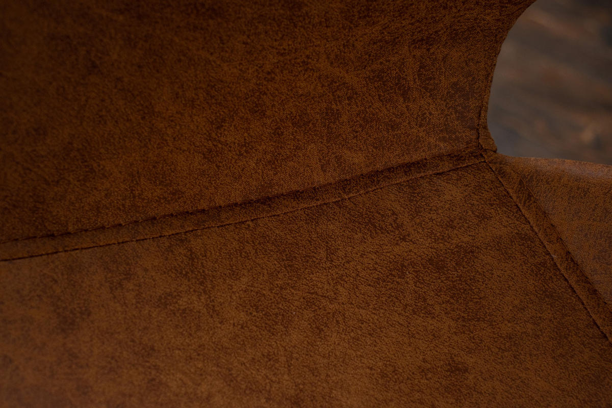 STUHL ZAJA Braun Microfaser - Dunkelbraun/Braun, Textil (57/82/59cm) - KAWOLA